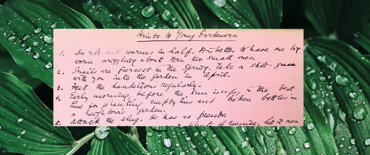 Some humorous ‘Hints to Young Gardeners’ from PG Wodehouse…